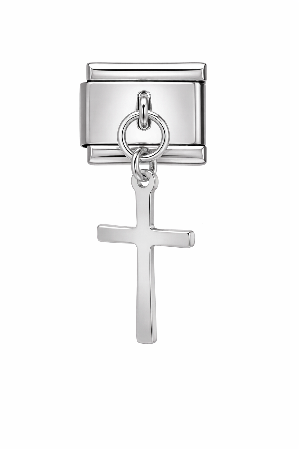 Minimal Silver Cross Dangle