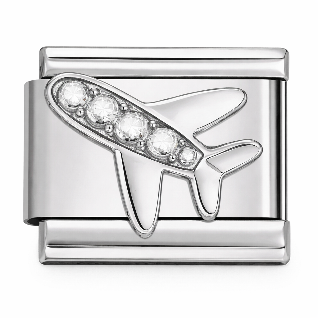 Crystal Airplane Silver