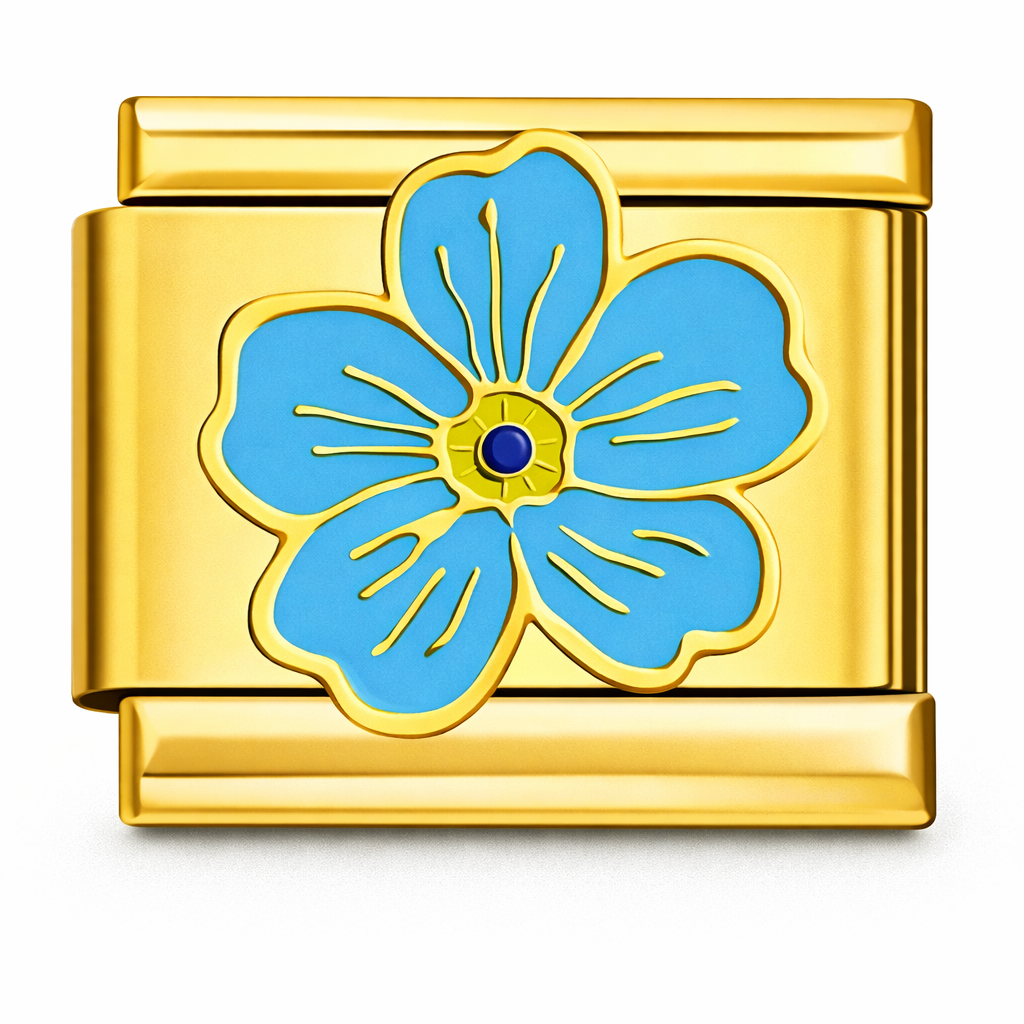 Gold Blue Daisy