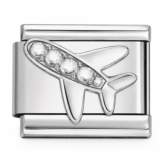 Crystal Airplane Silver