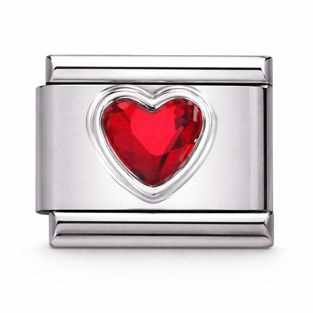 Ruby Heart Silver