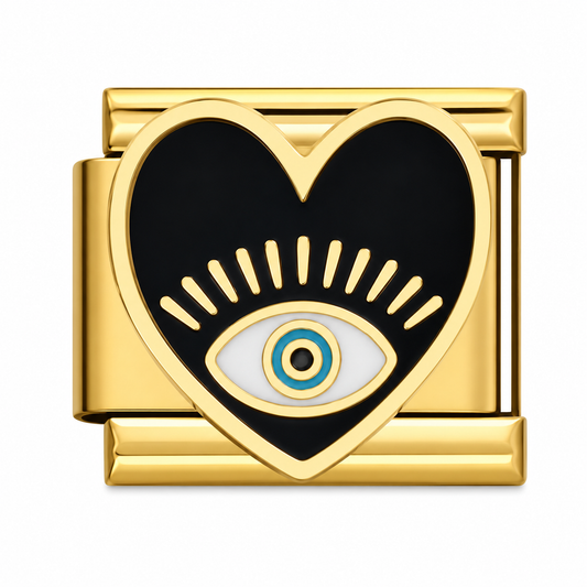 Heart Evil Eye Gold